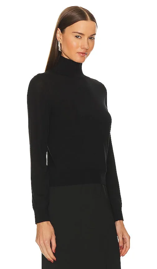 Alexander Wang Classic Long Sleeve Turtleneck With Embossed Logo in Black