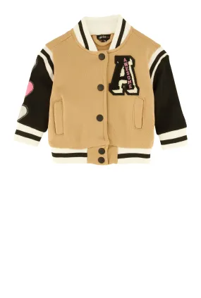Baby Girls 0-9M Awesome Chenille Graphic Varsity Jacket