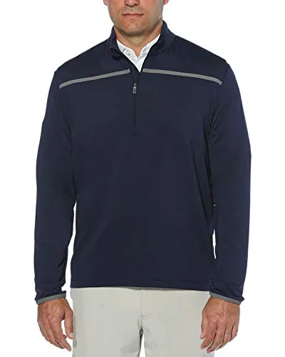 Callaway Men's Weather Series ¼ Zip Mock Neck Pullover For Men, Extended Sizes, Men’S Performance Apparel (Sizes Small-4Xl Big & Tall), Peacoat, Medium