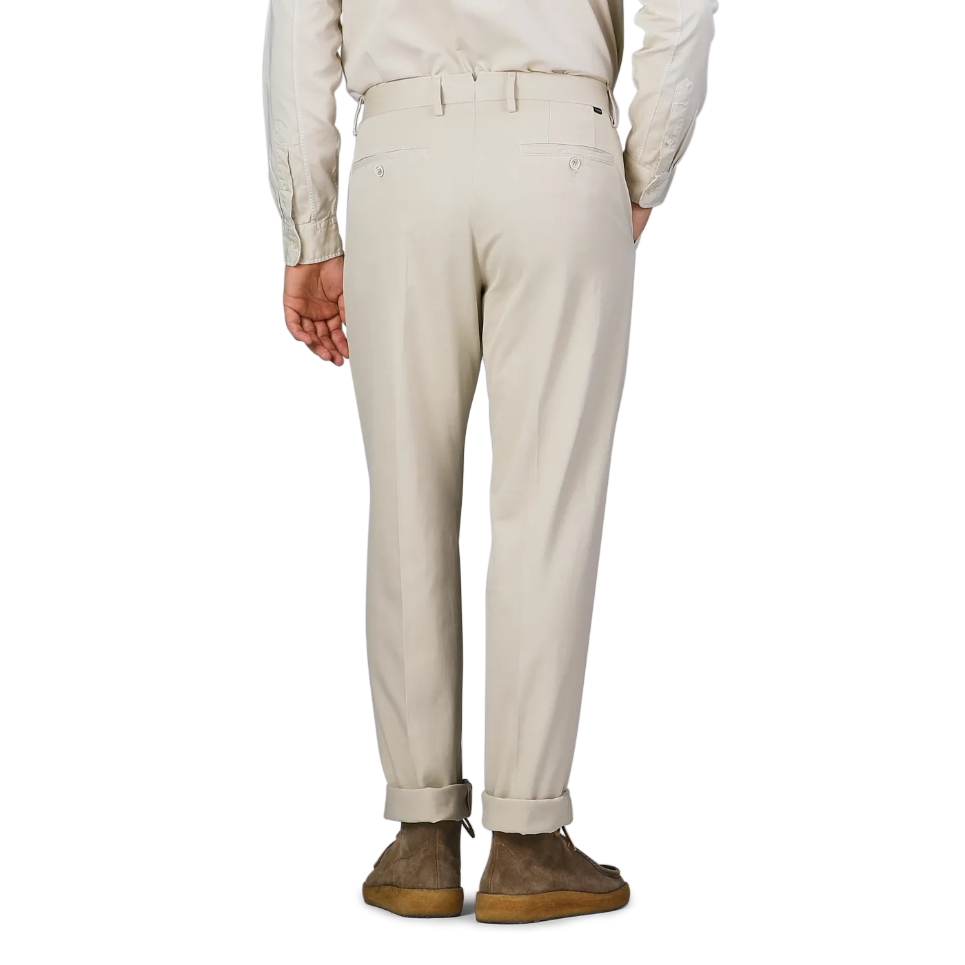 Cream Beige Cotton Stretch Model 8 Chinos