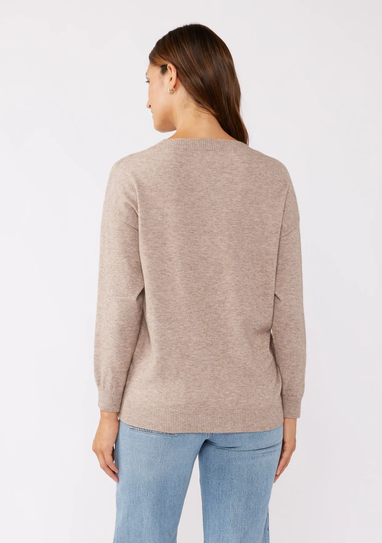 CREWNECK DROP SHOULDER / EMBROIDERY PULLOVER