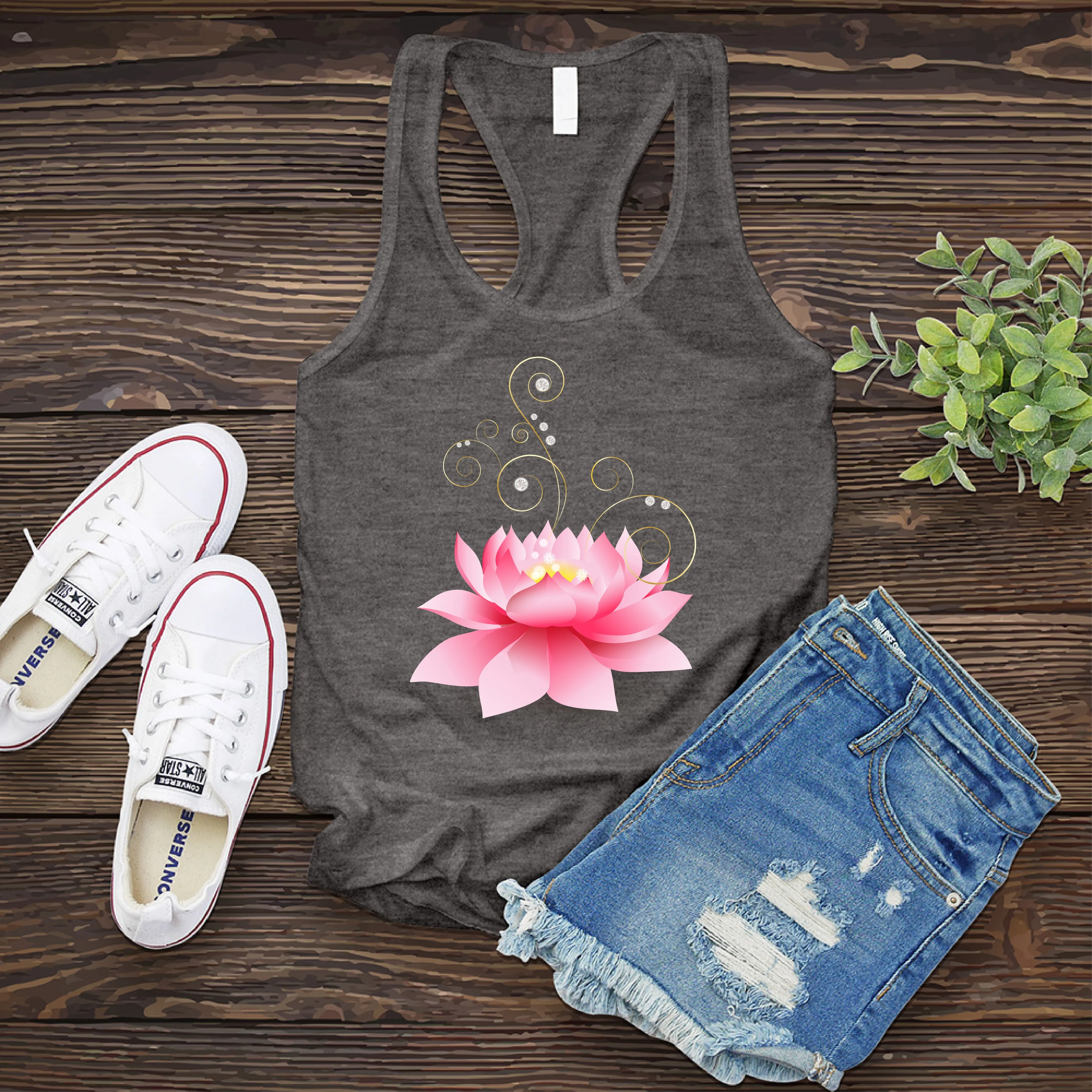 Diamond Pink Lotus Women's Tank Top