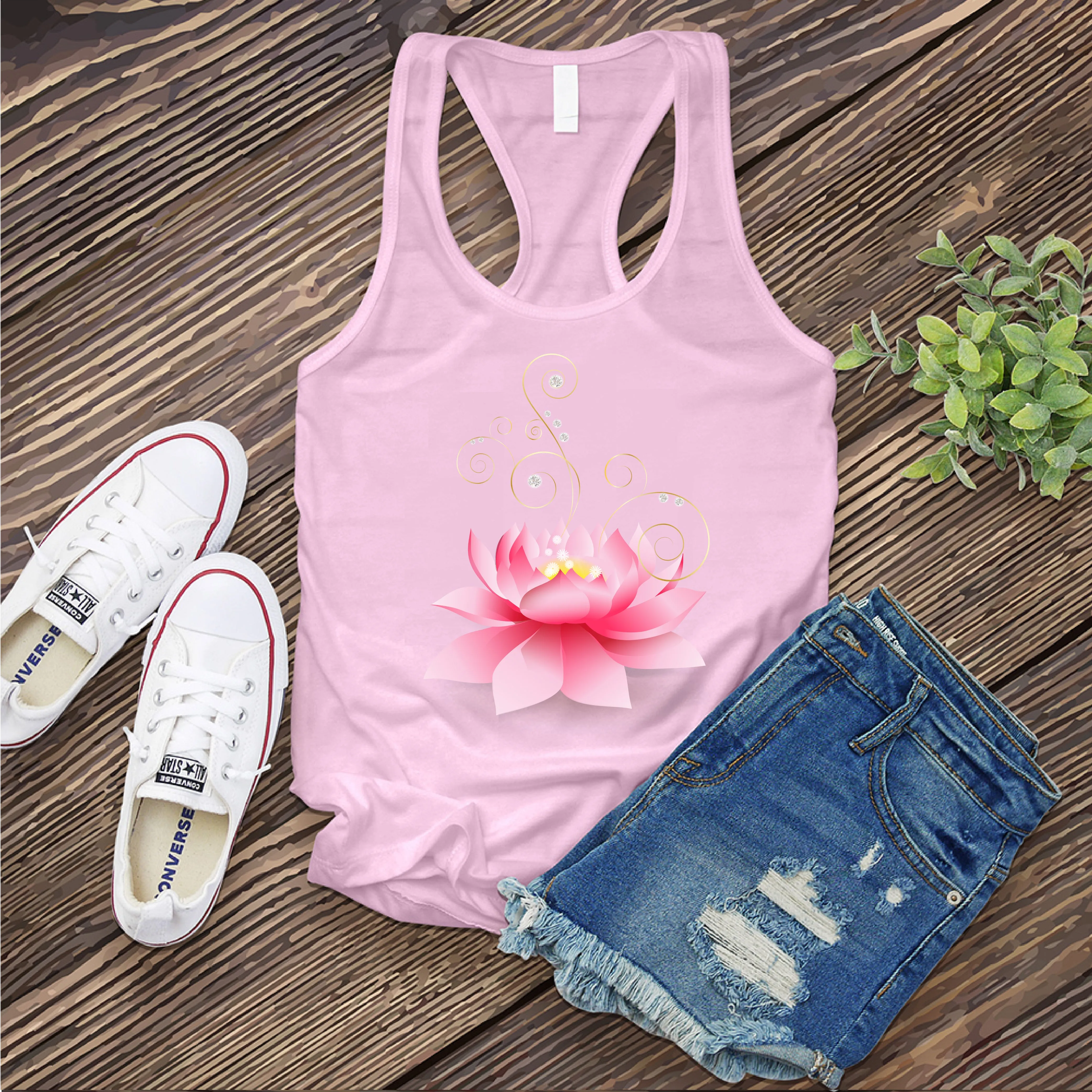 Diamond Pink Lotus Women's Tank Top