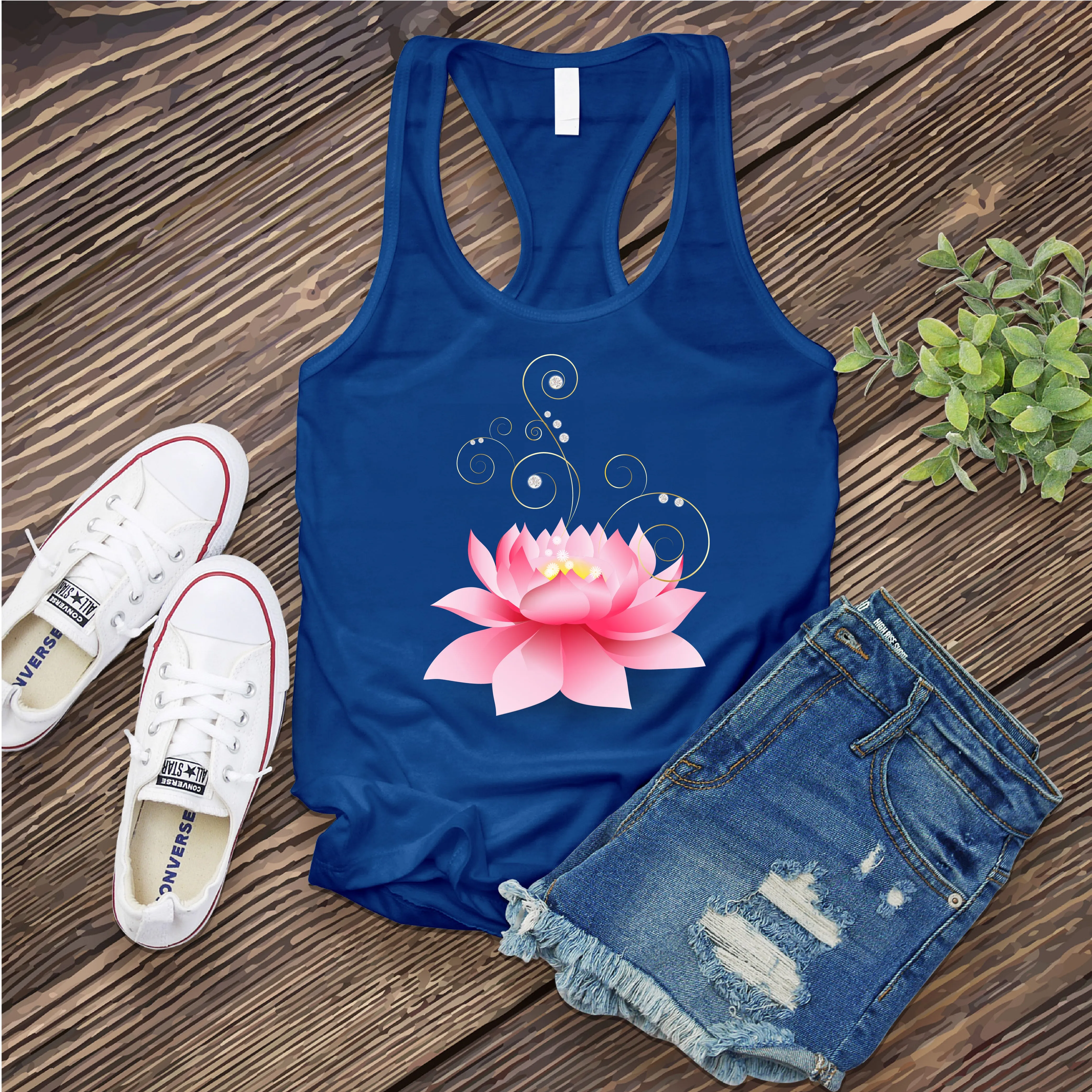 Diamond Pink Lotus Women's Tank Top