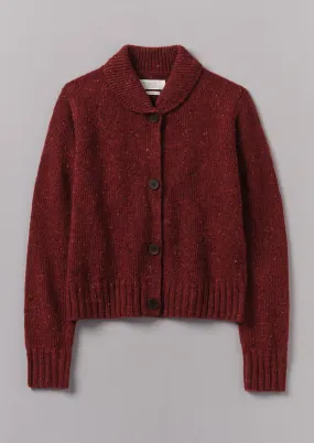 Donegal Wool Round Collar Cardigan | Russet