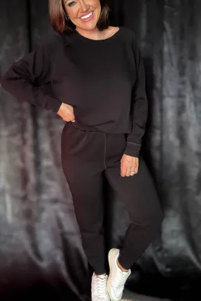 Elevated Black Fleece Lined Joggers