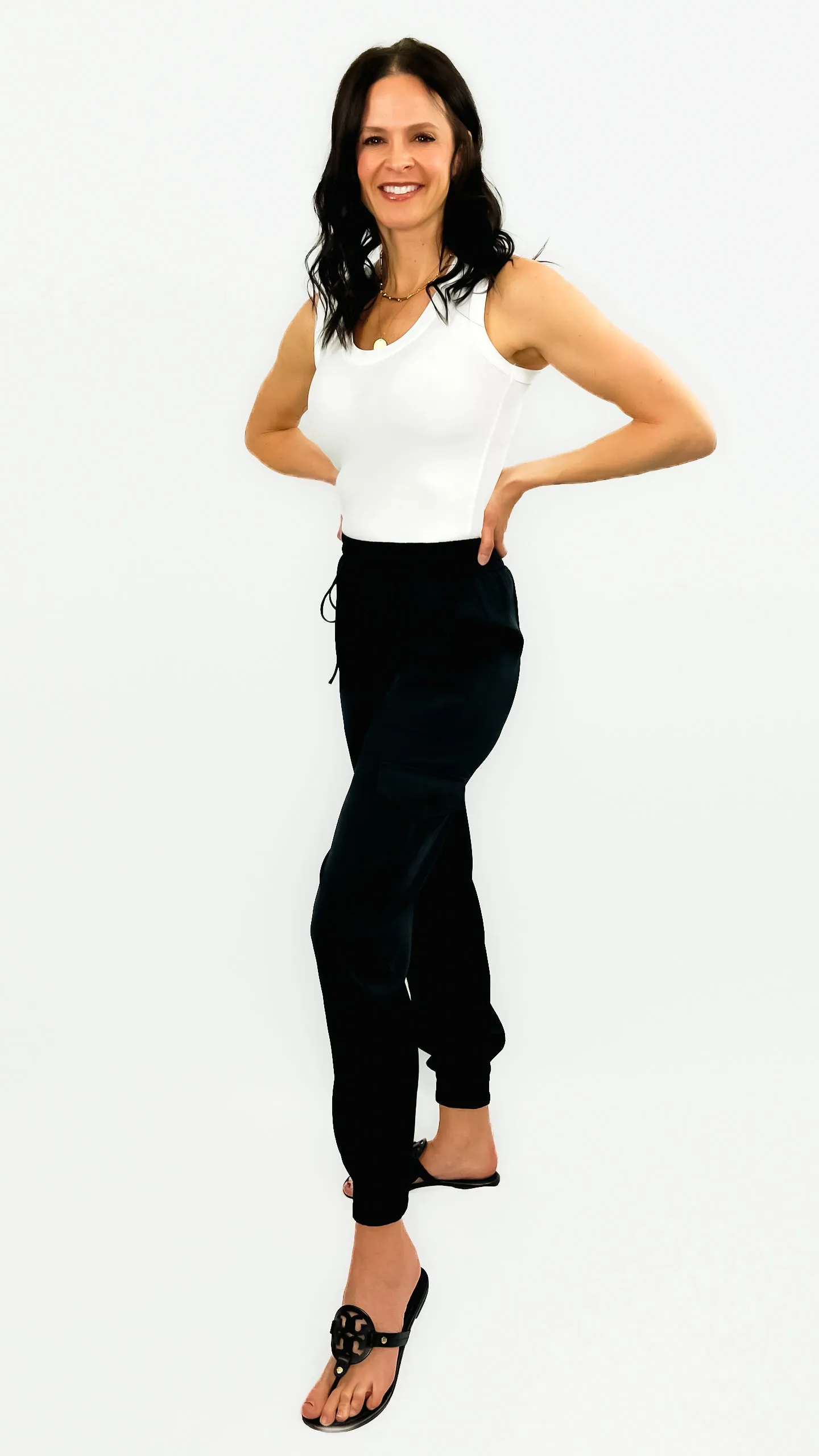 Emily Silky Joggers-Black