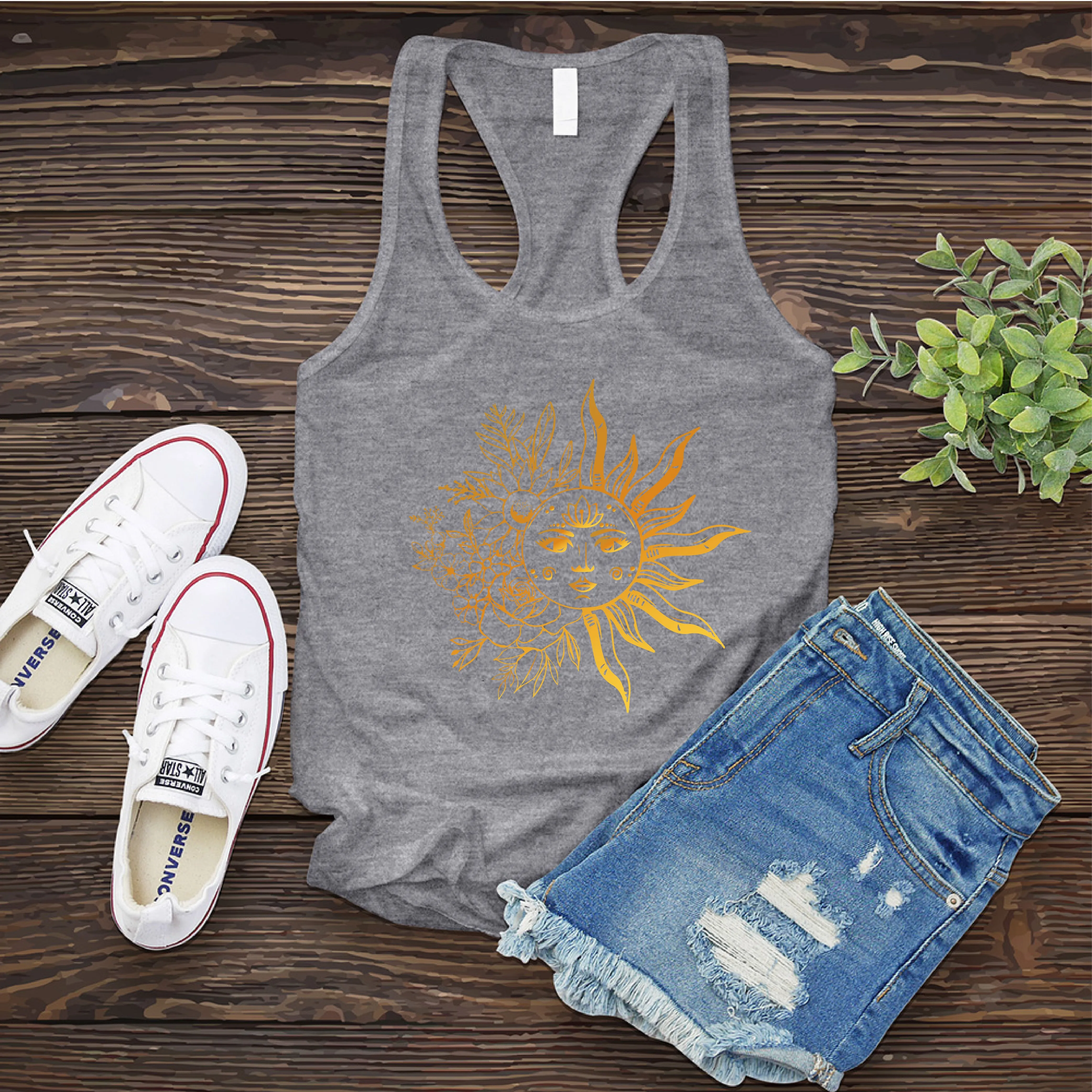 Floral Lotus Sun Women's Tank Top