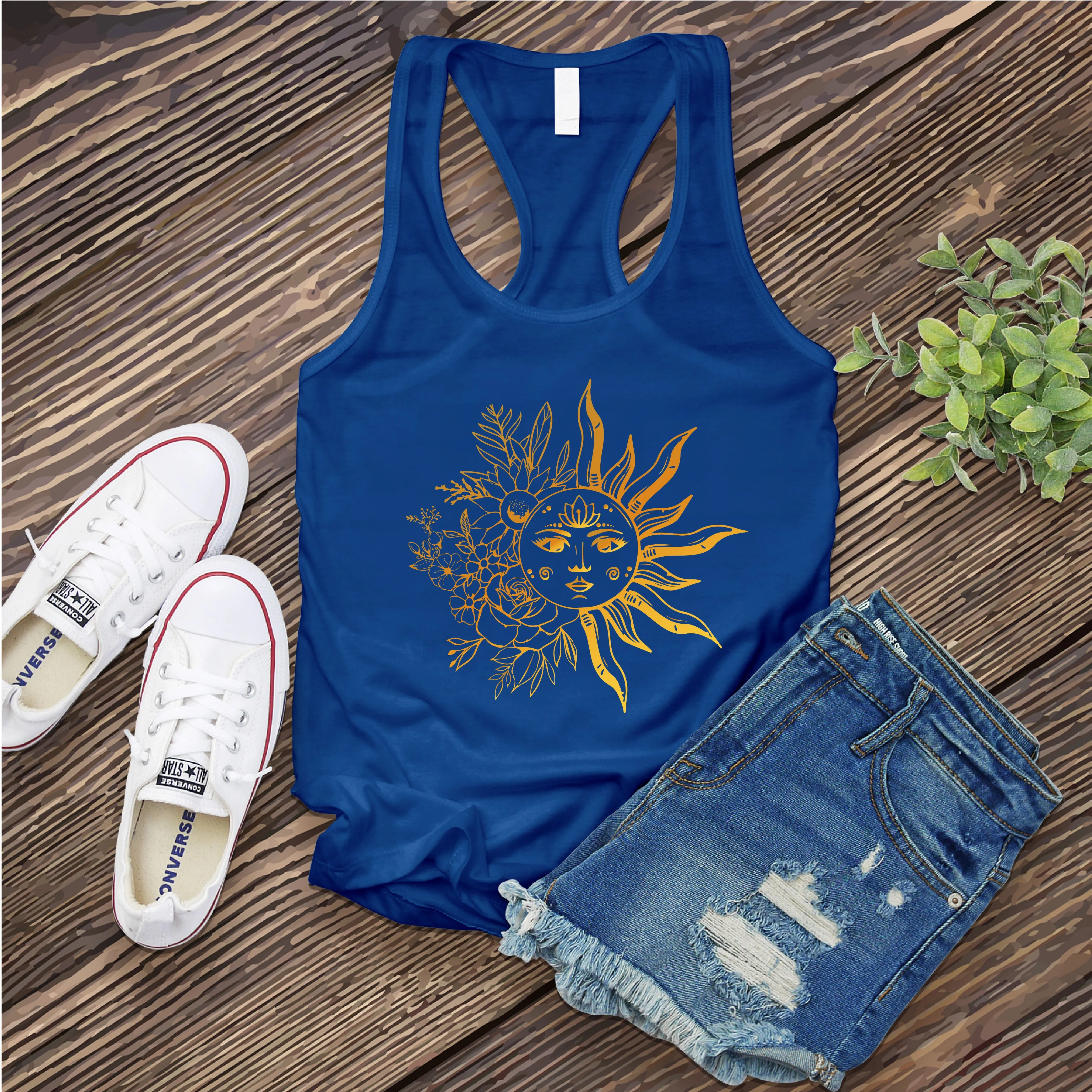 Floral Lotus Sun Women's Tank Top