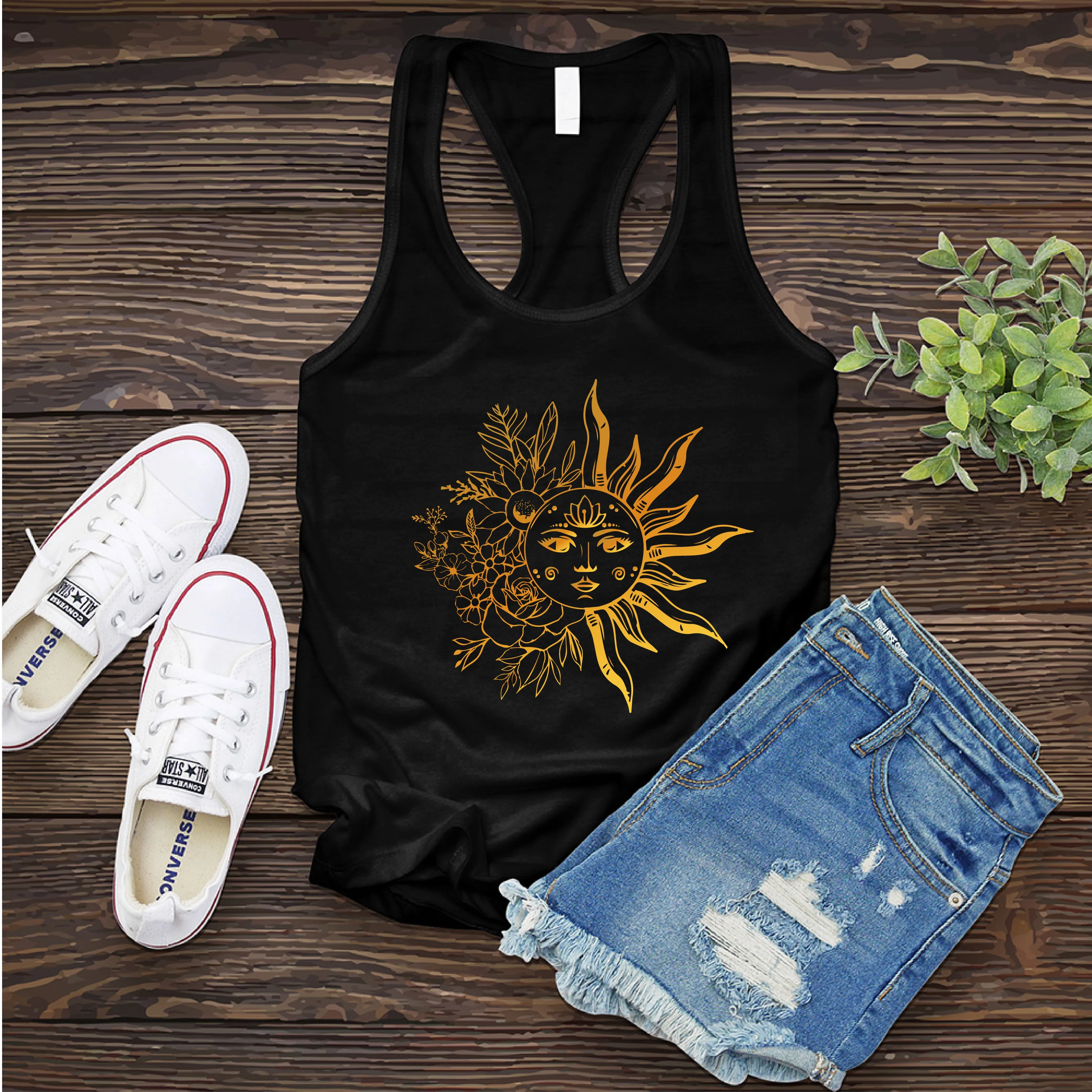 Floral Lotus Sun Women's Tank Top