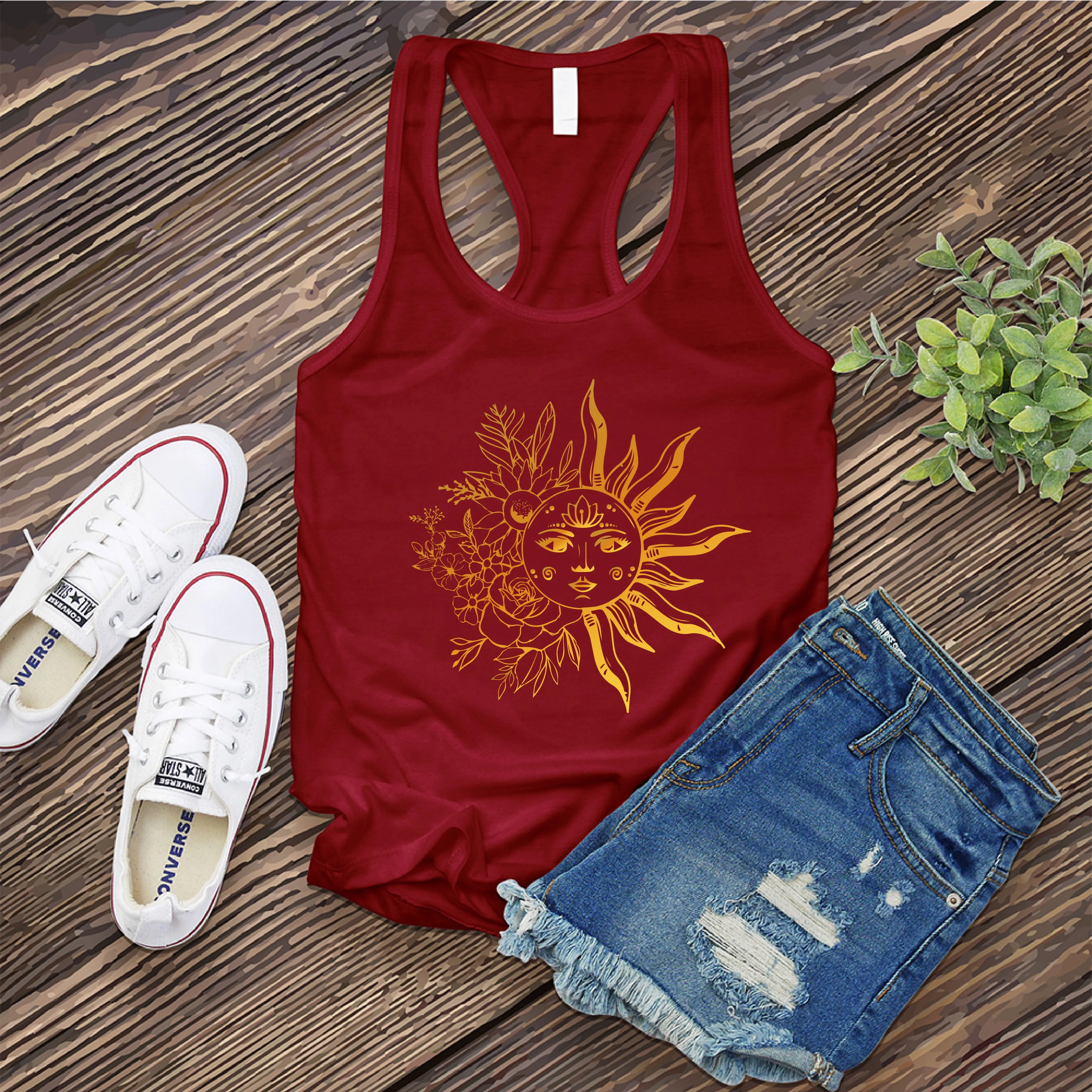 Floral Lotus Sun Women's Tank Top
