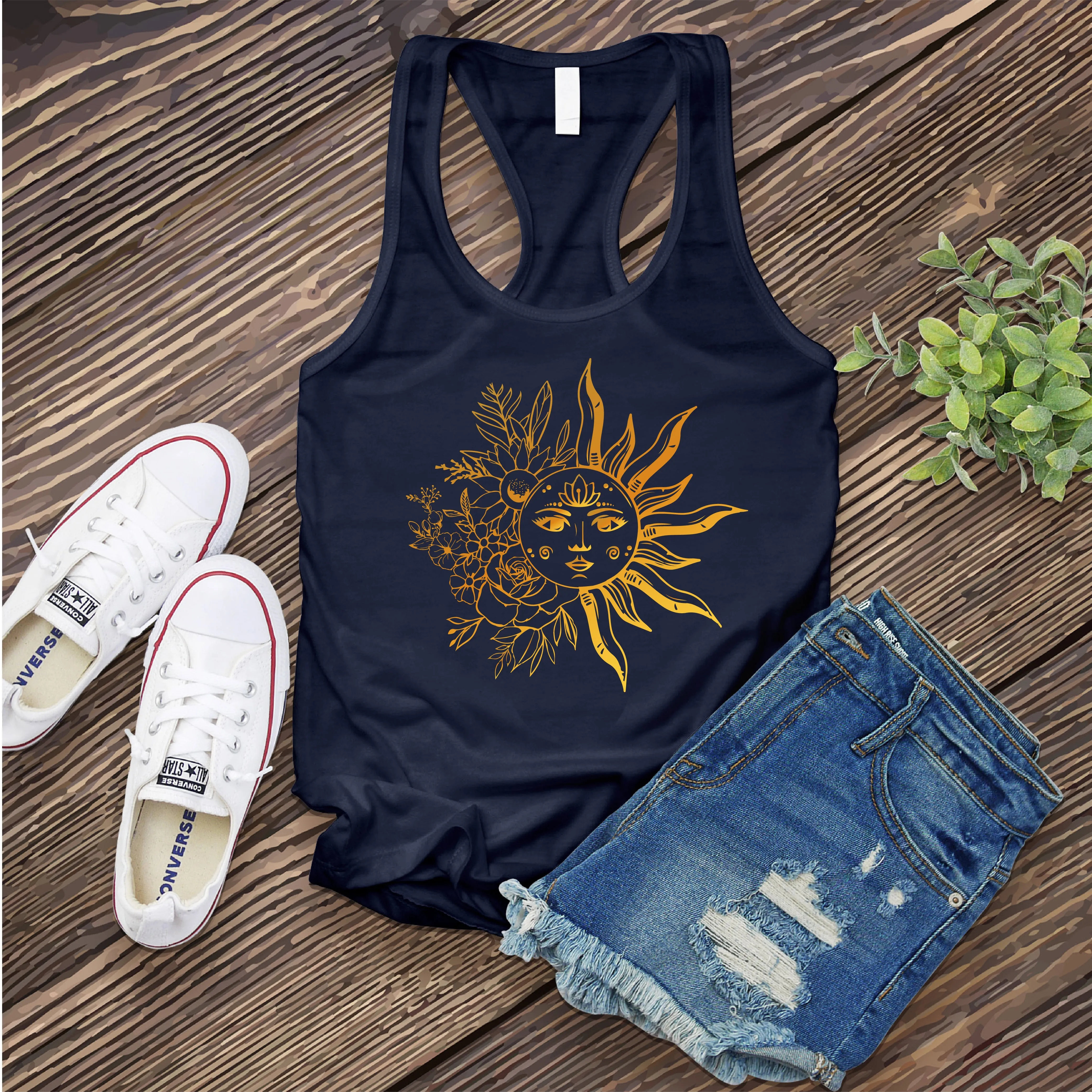 Floral Lotus Sun Women's Tank Top