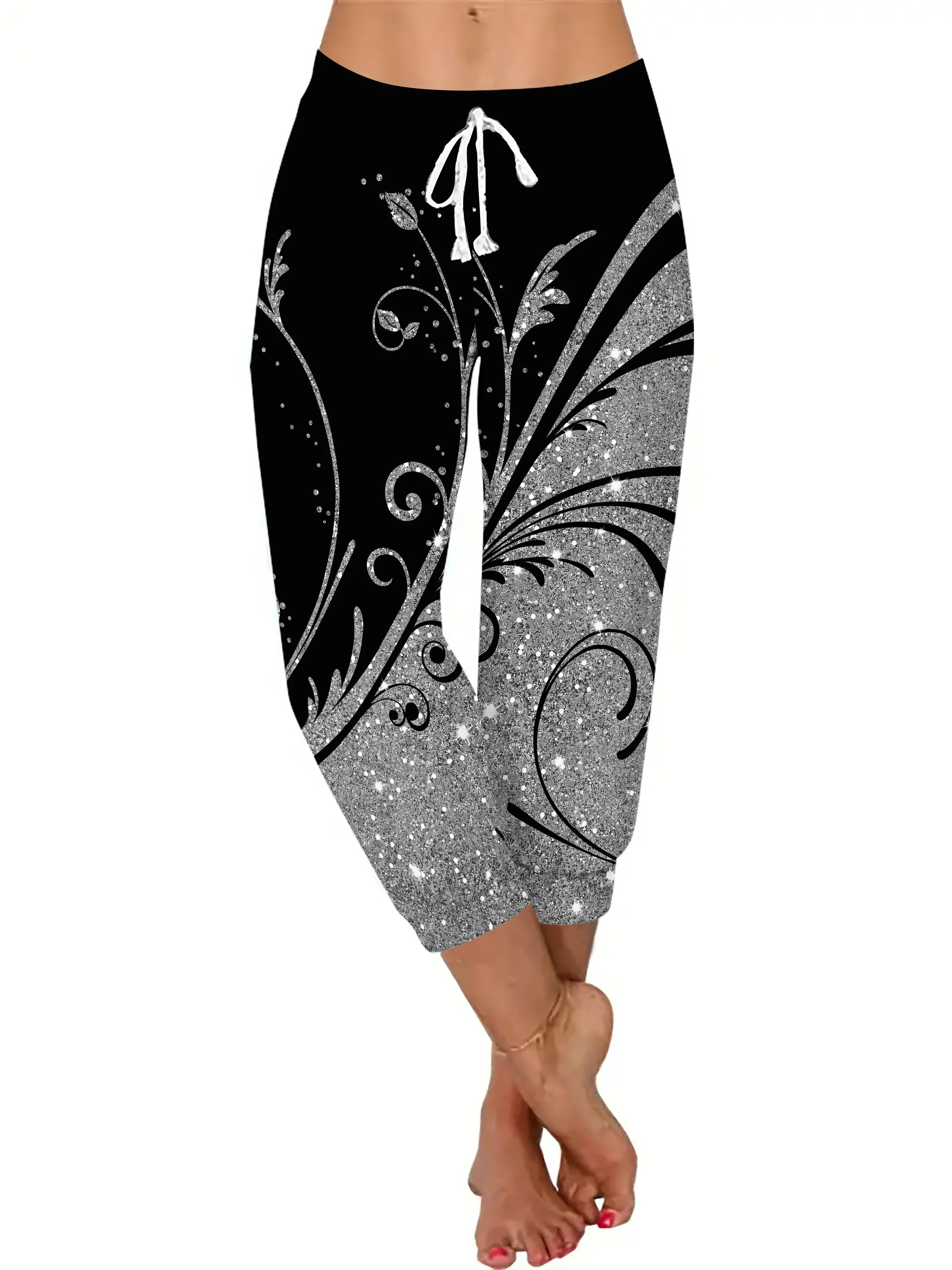 Floral Print Dual Pockets Jogger Pants, Casual & Versatile High Waist Pants For Spring & Summer, Women's Clothing