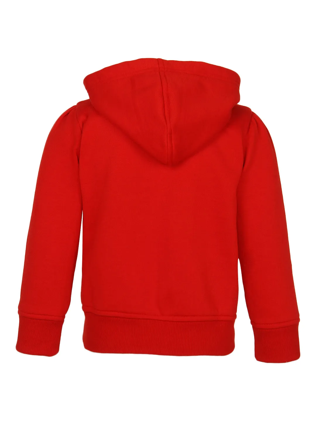 Girl's Red Squirrel Embroidered Hoodie Jacket - StyleStone Kid
