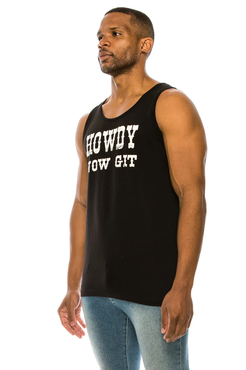 HOWDY NOW GIT MEN'S TANK TOP
