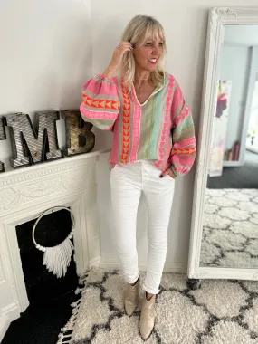 Jean Joggers in White