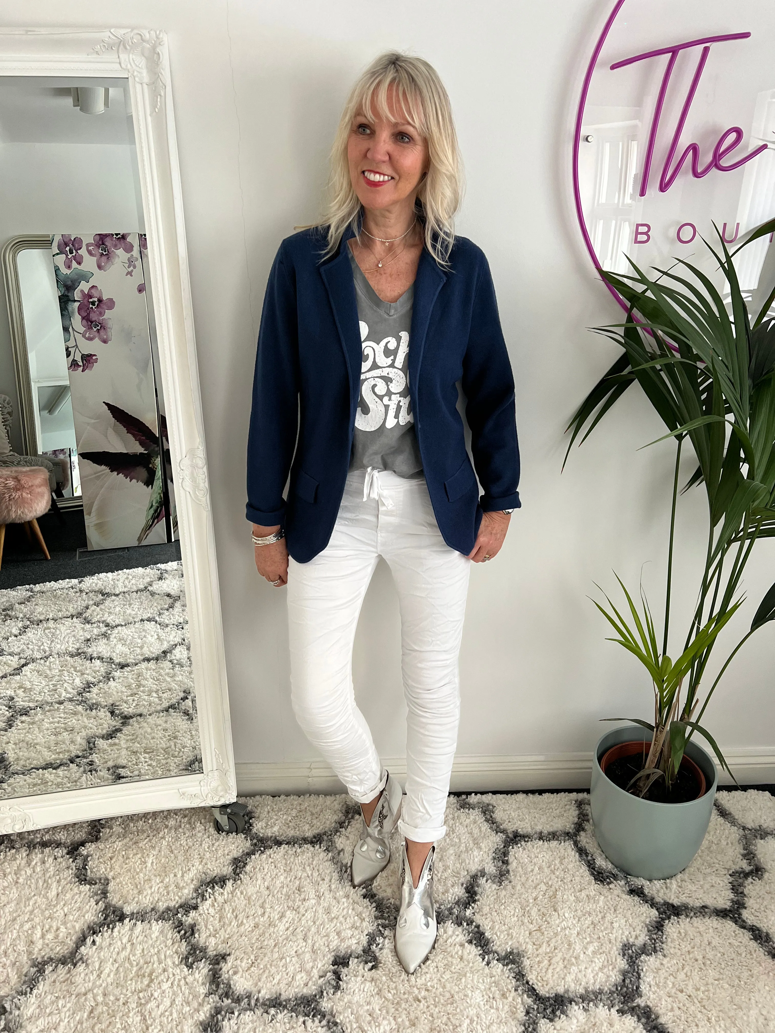 Jean Joggers in White