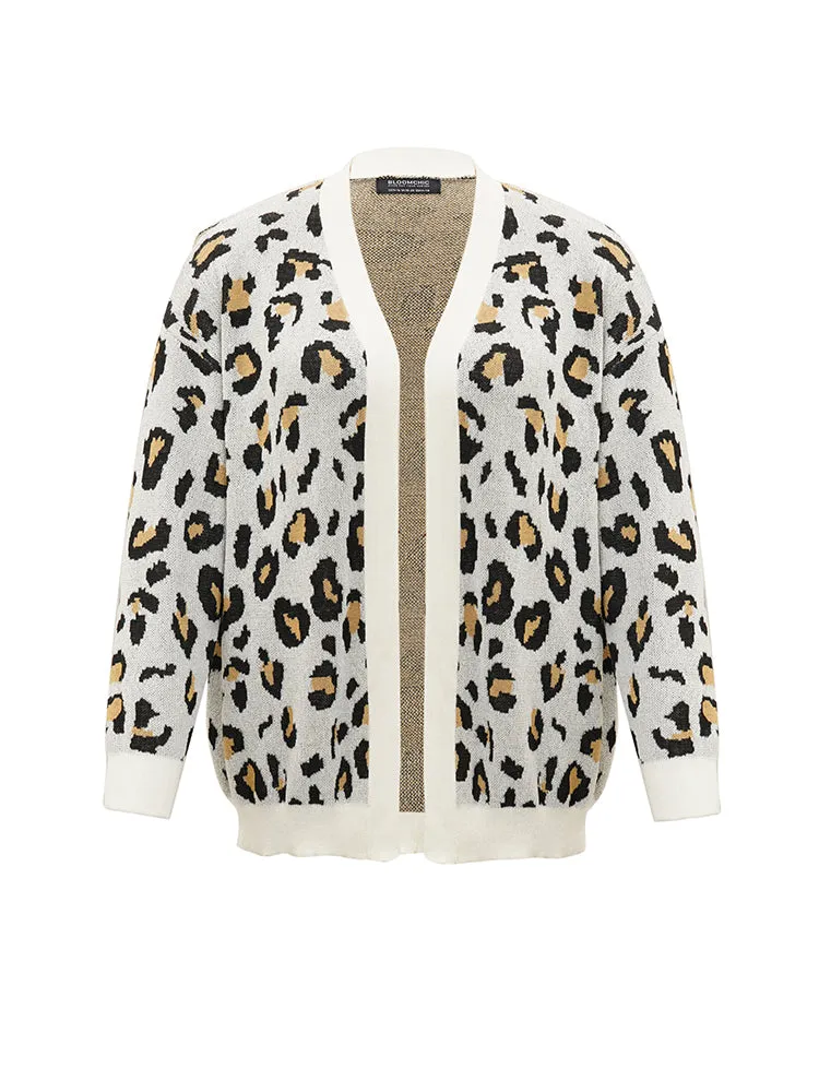 Leopard Print Elastic Cuffs Cardigan