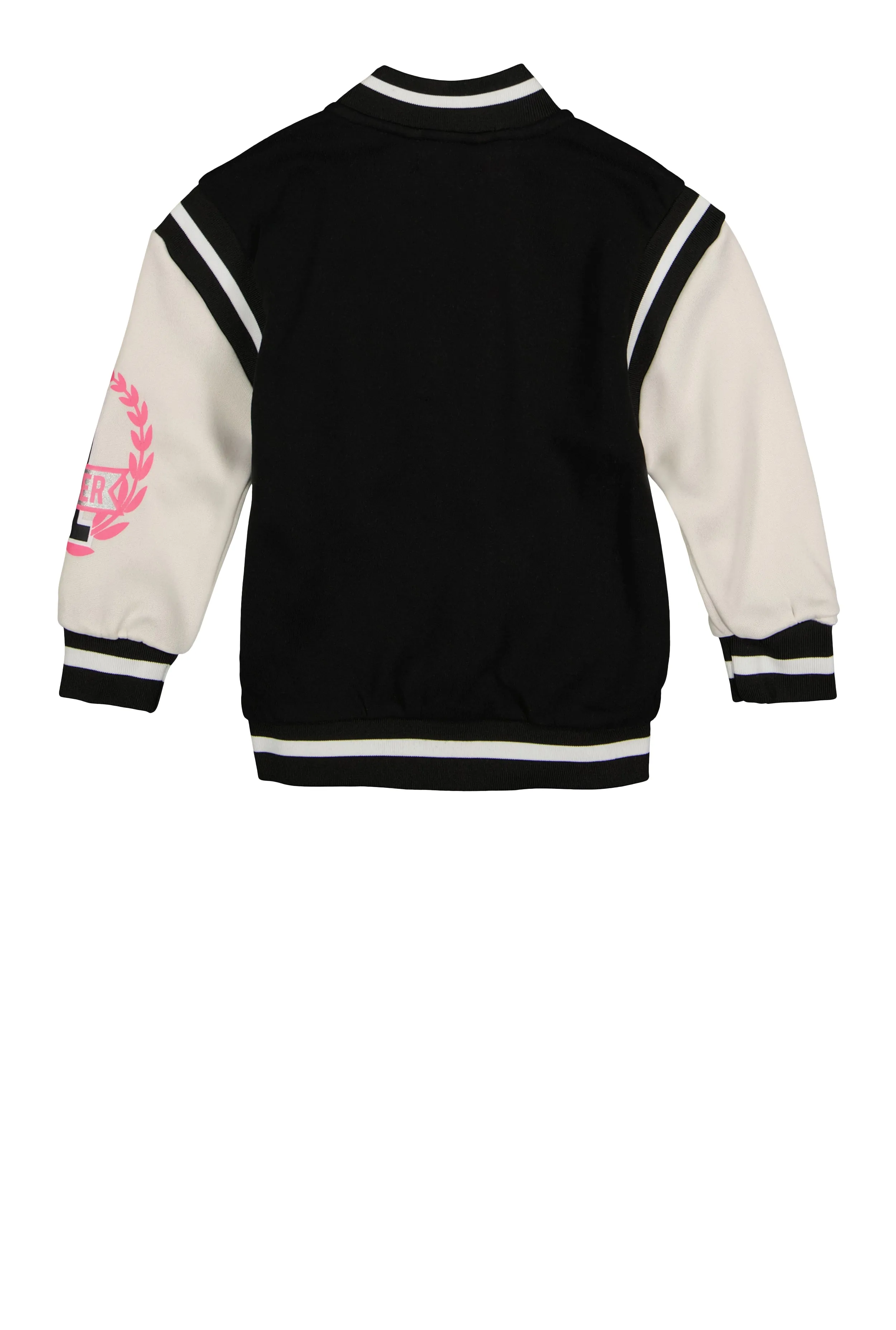 Little Girls 68 Graphic Chenille Patch Varsity Jacket