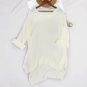 Loose Bat Sleeve Off Shoulder Knit Tunic