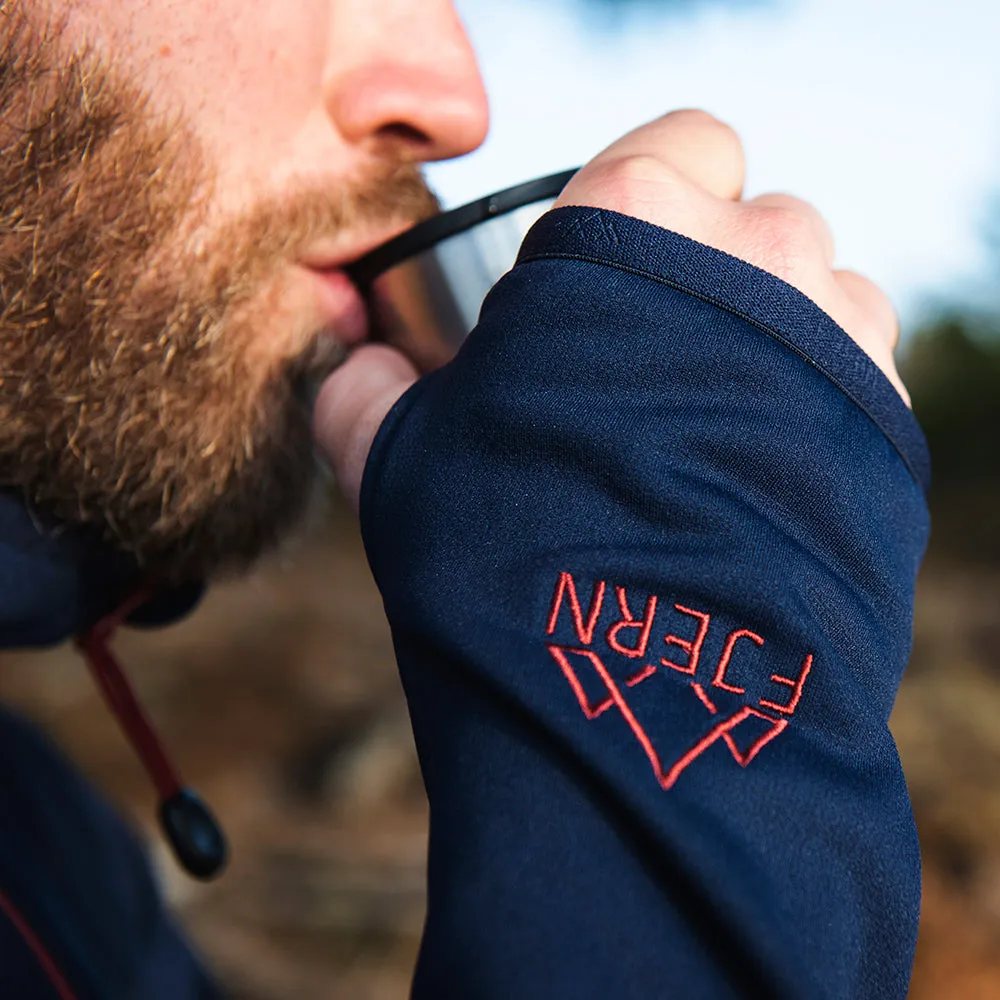 Mens Vandring Stretch Fleece Jacket (Navy/Rust)
