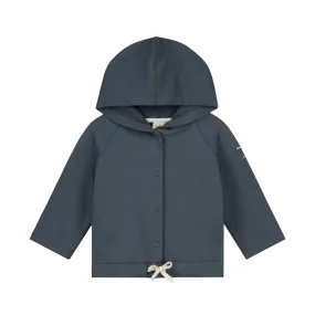 Organic Baby Kapuzen-Cardigan "Hooded Cardigan Blue Grey"
