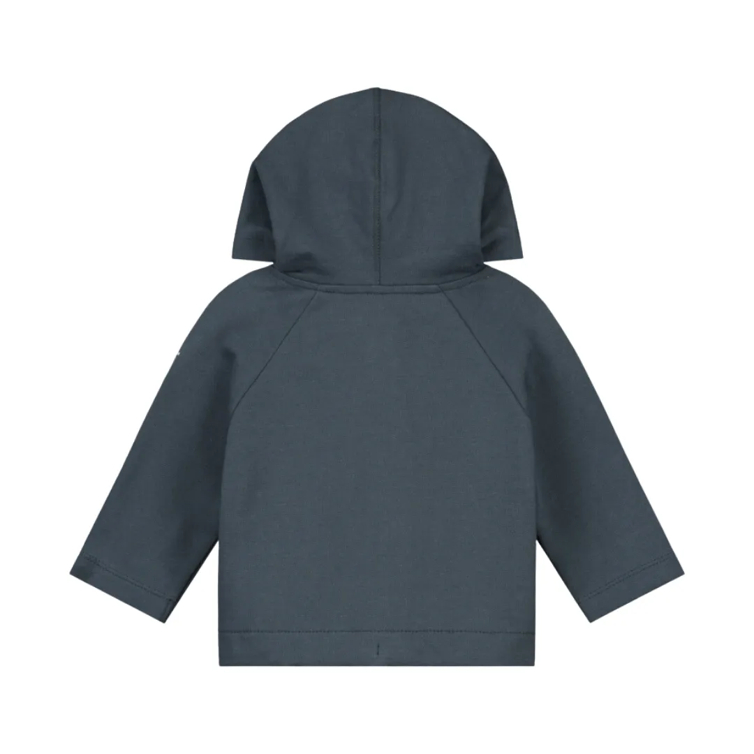 Organic Baby Kapuzen-Cardigan "Hooded Cardigan Blue Grey"