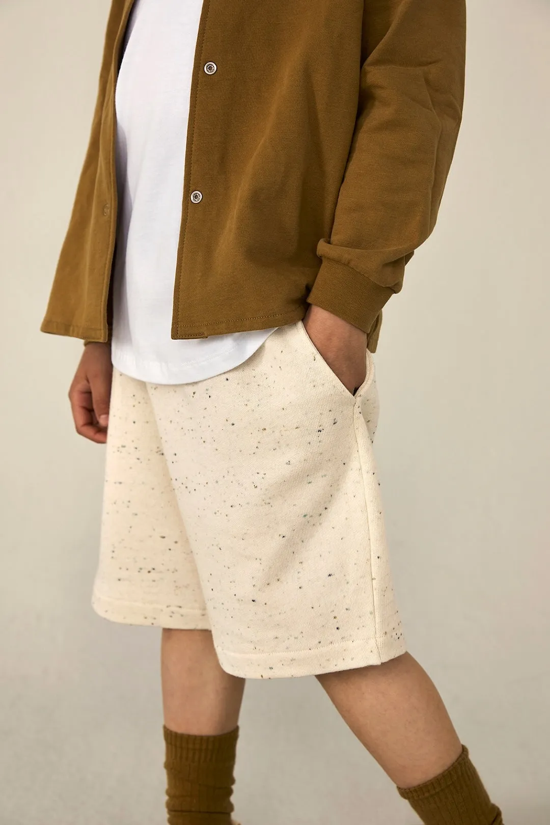 Organic Round Neck Cardigan "Peanut"