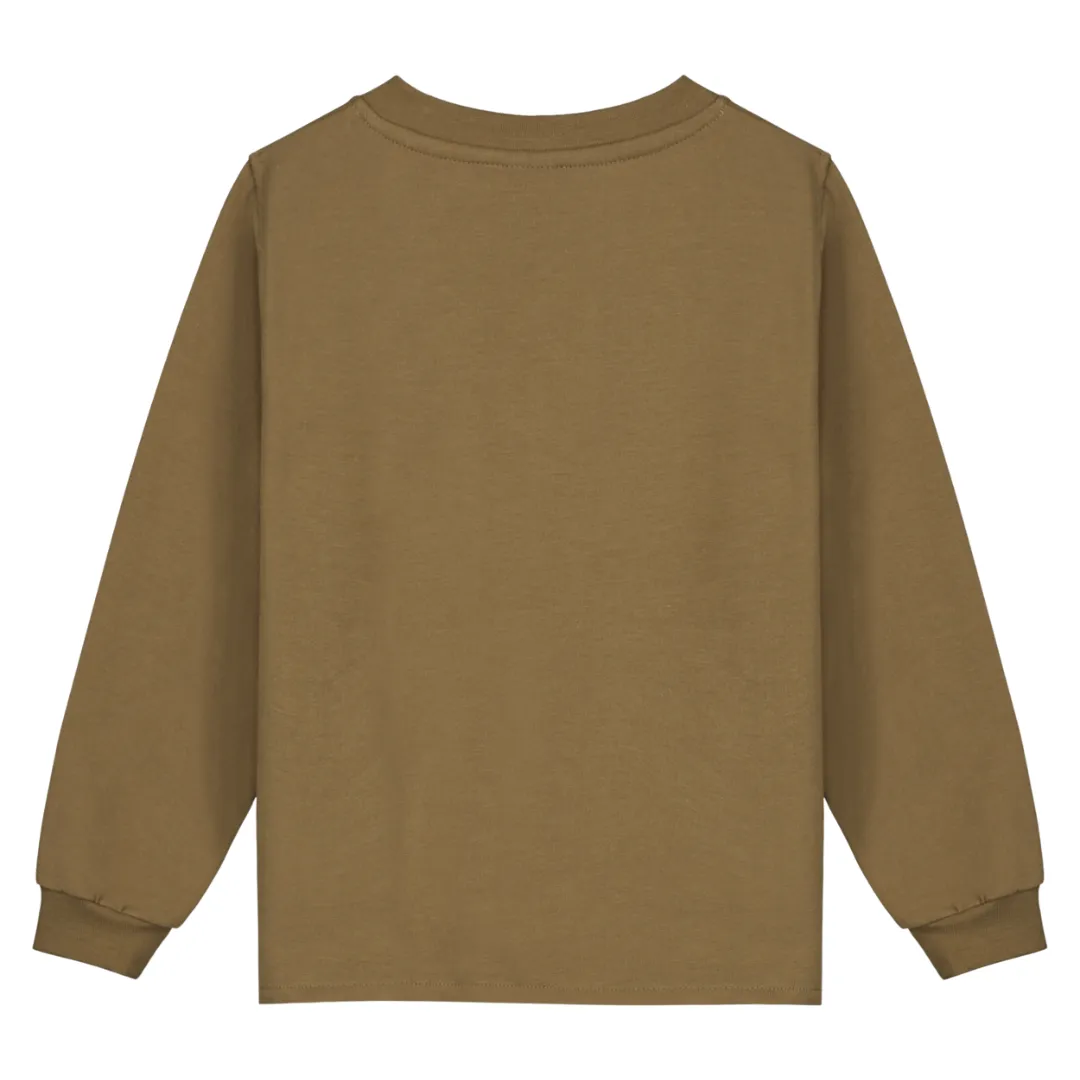 Organic Round Neck Cardigan "Peanut"