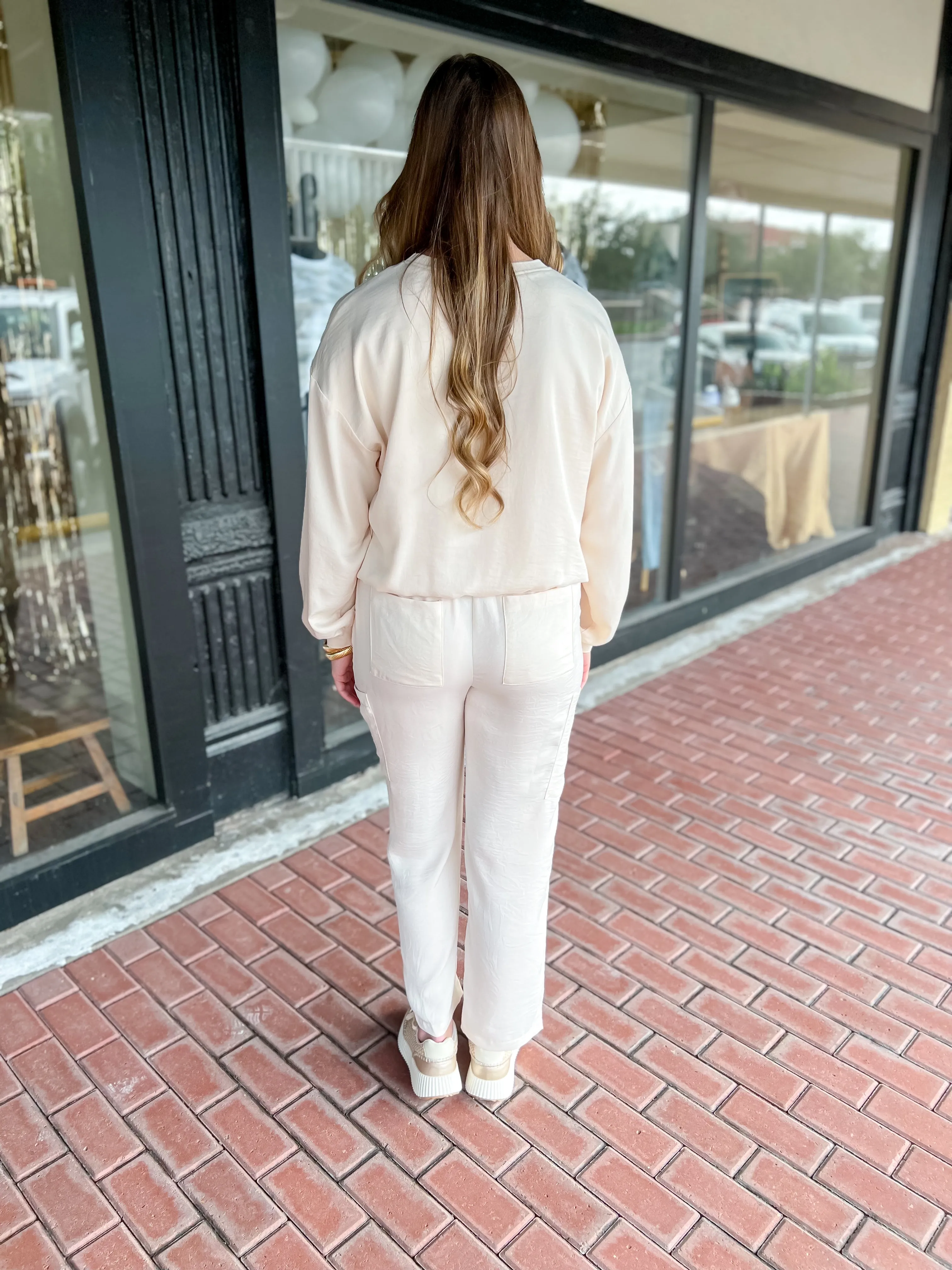 Pintuck Joggers-Oatmeal