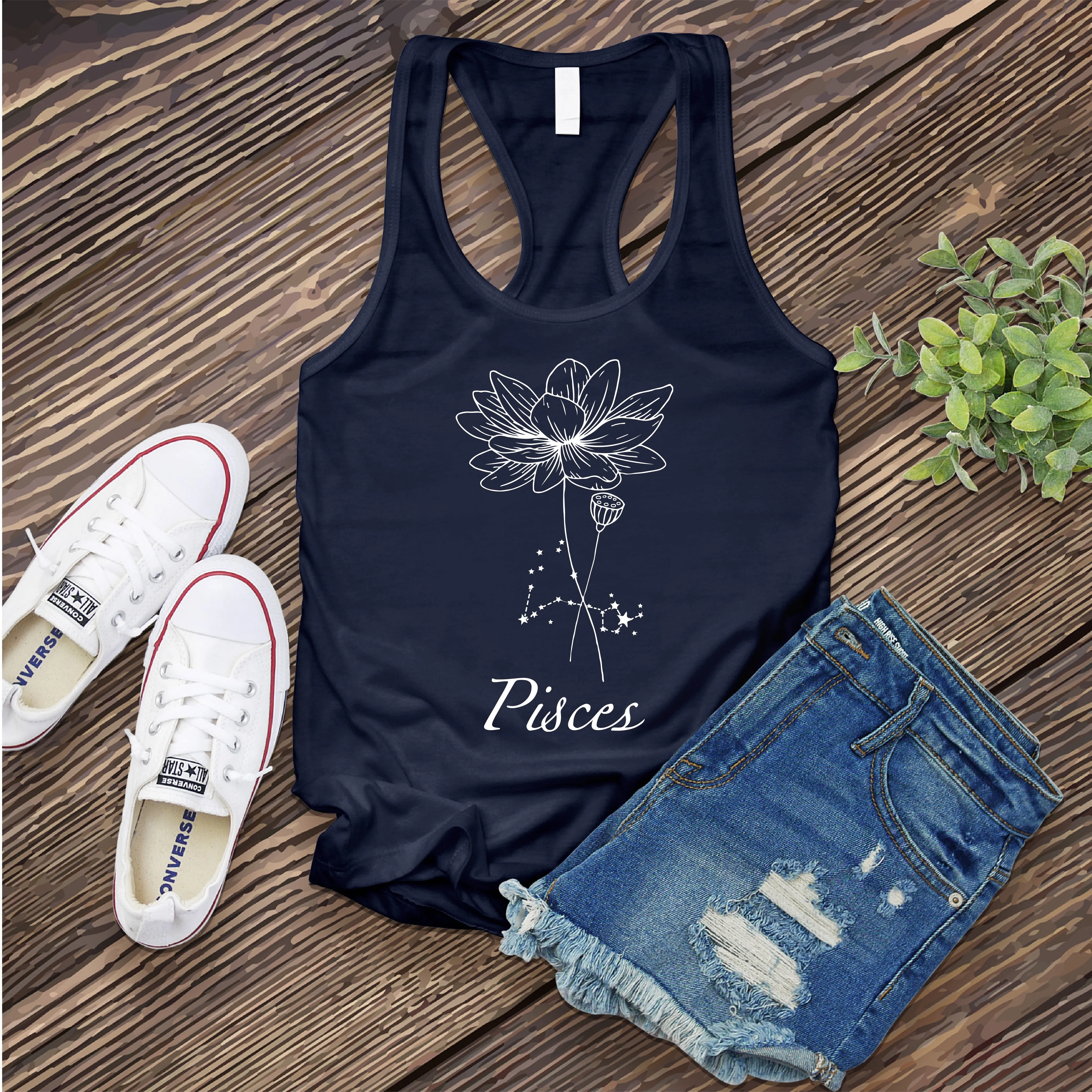 Pisces Flower Women's Tank Top