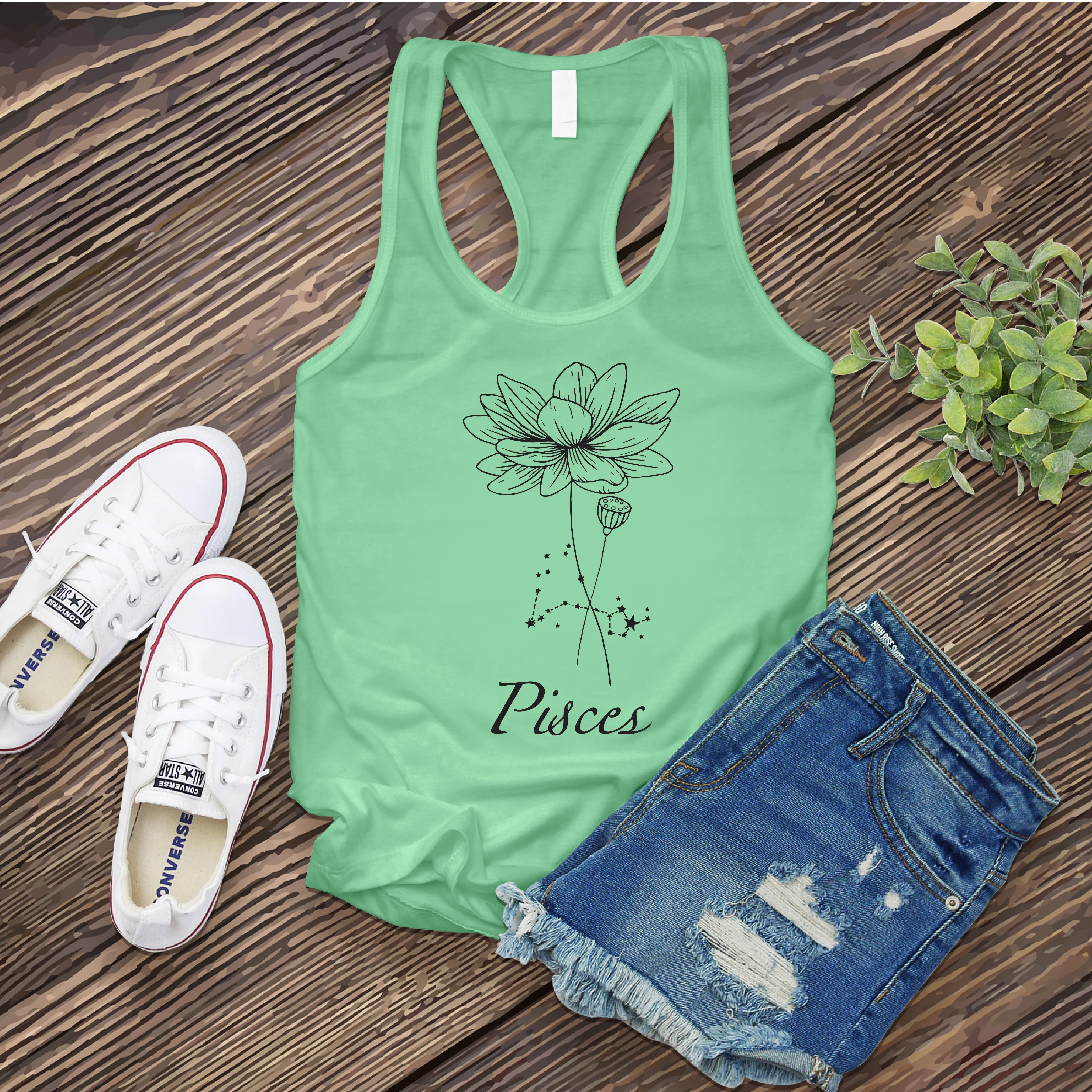 Pisces Flower Women's Tank Top