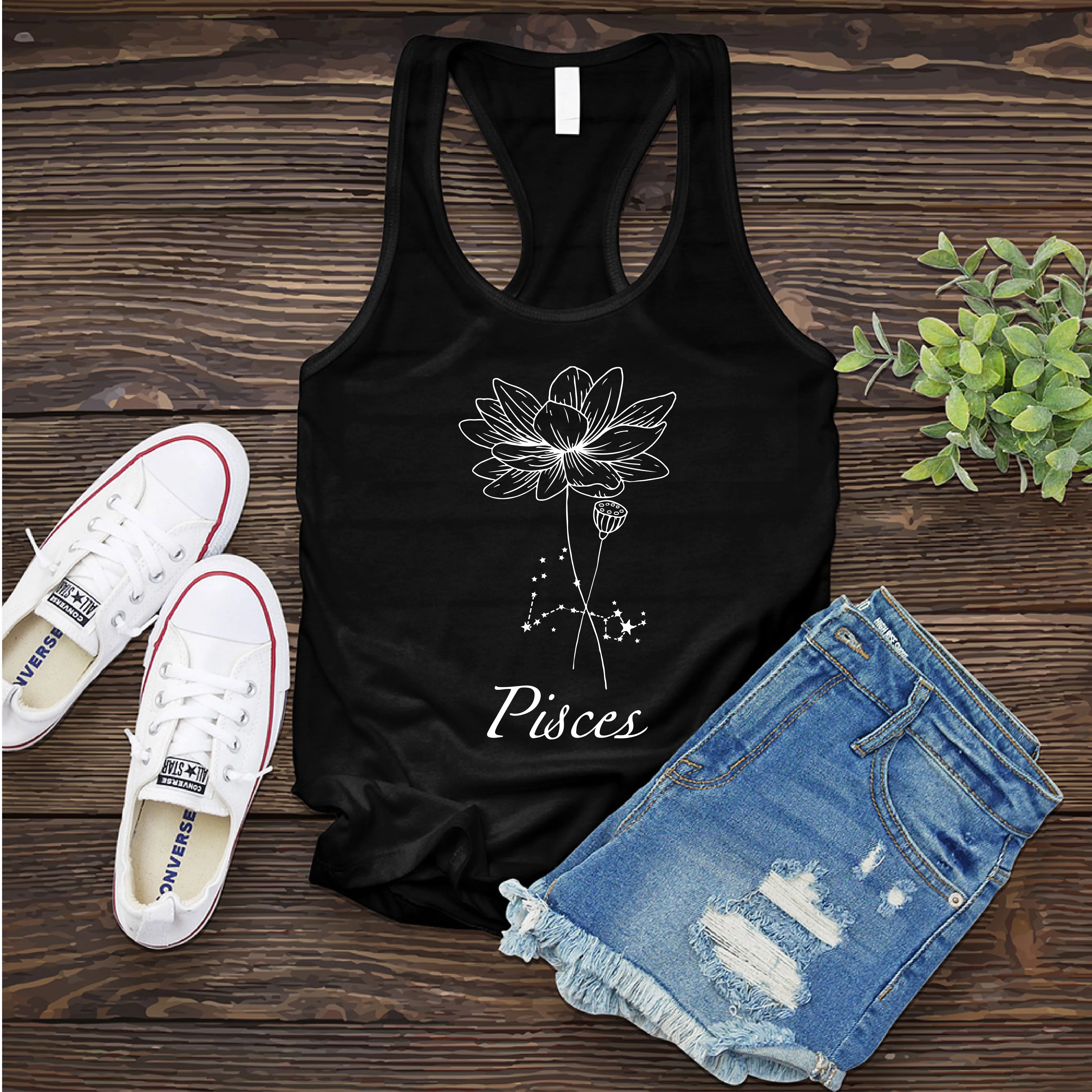 Pisces Flower Women's Tank Top