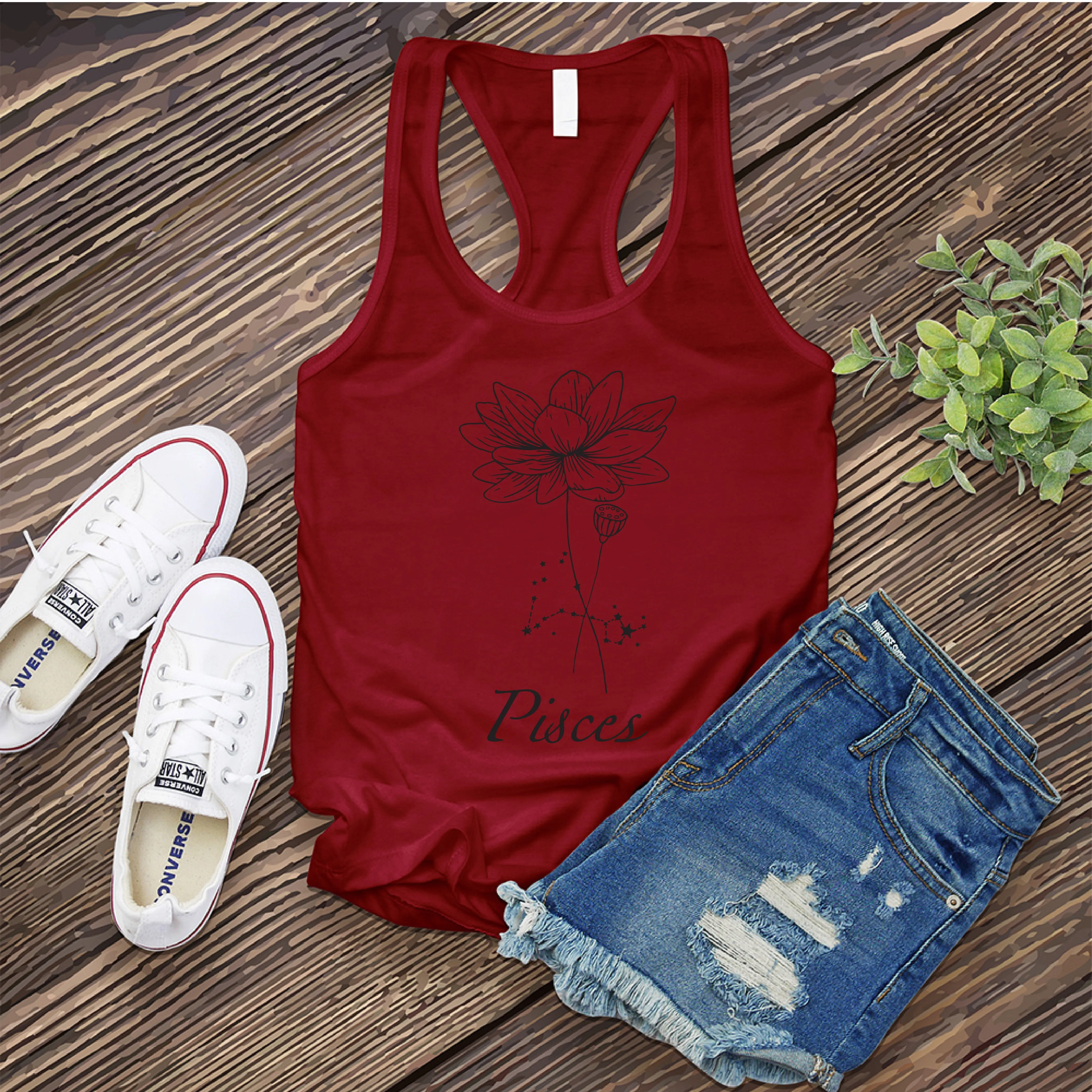Pisces Flower Women's Tank Top