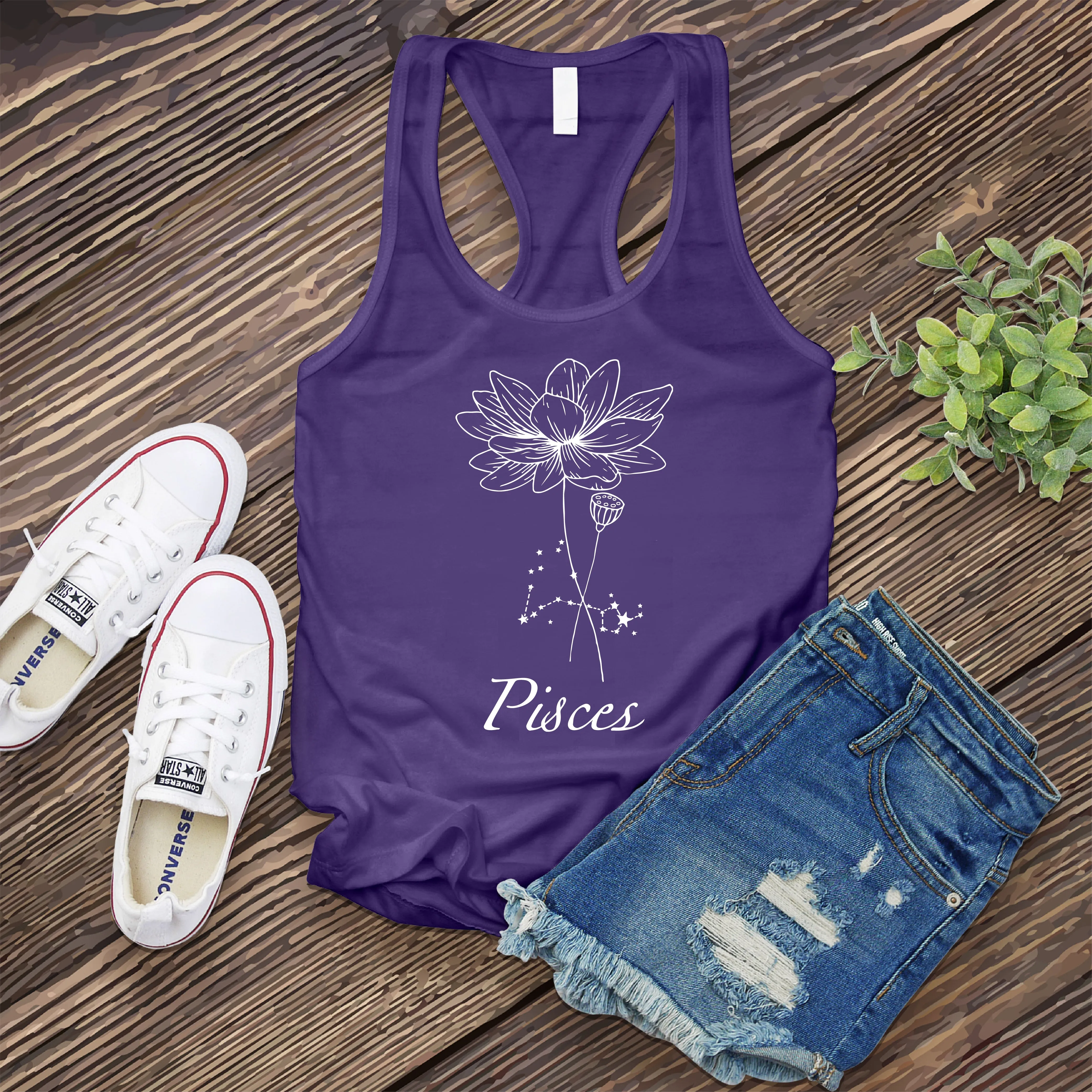 Pisces Flower Women's Tank Top