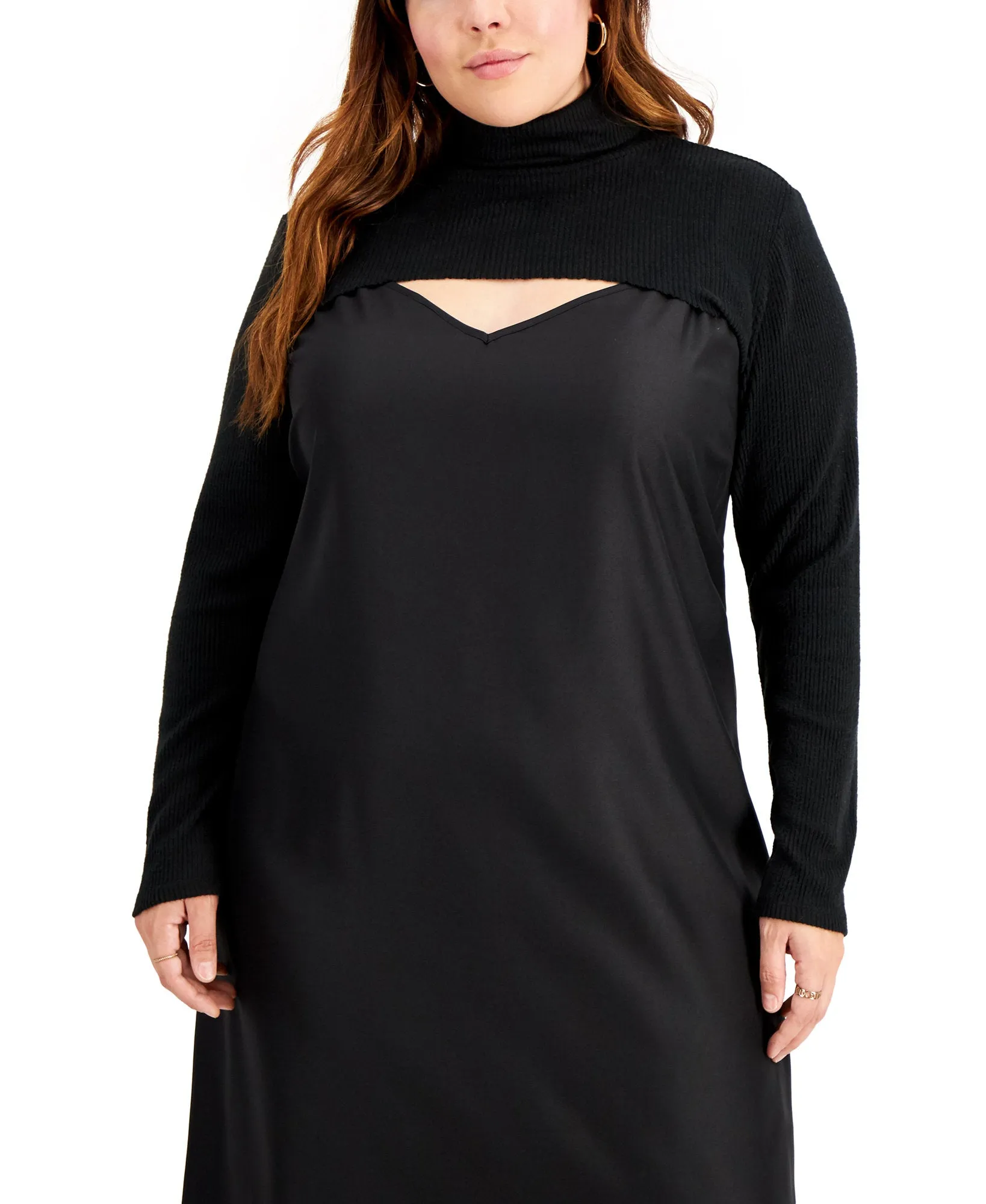 Plus Super Crop Turtleneck Top