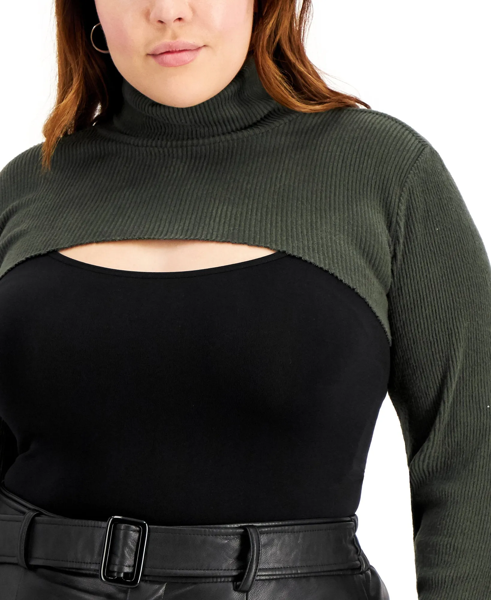 Plus Super Crop Turtleneck Top