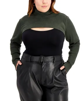 Plus Super Crop Turtleneck Top