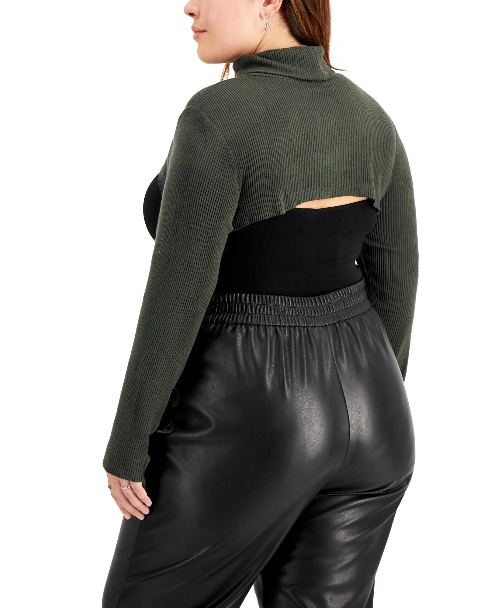 Plus Super Crop Turtleneck Top