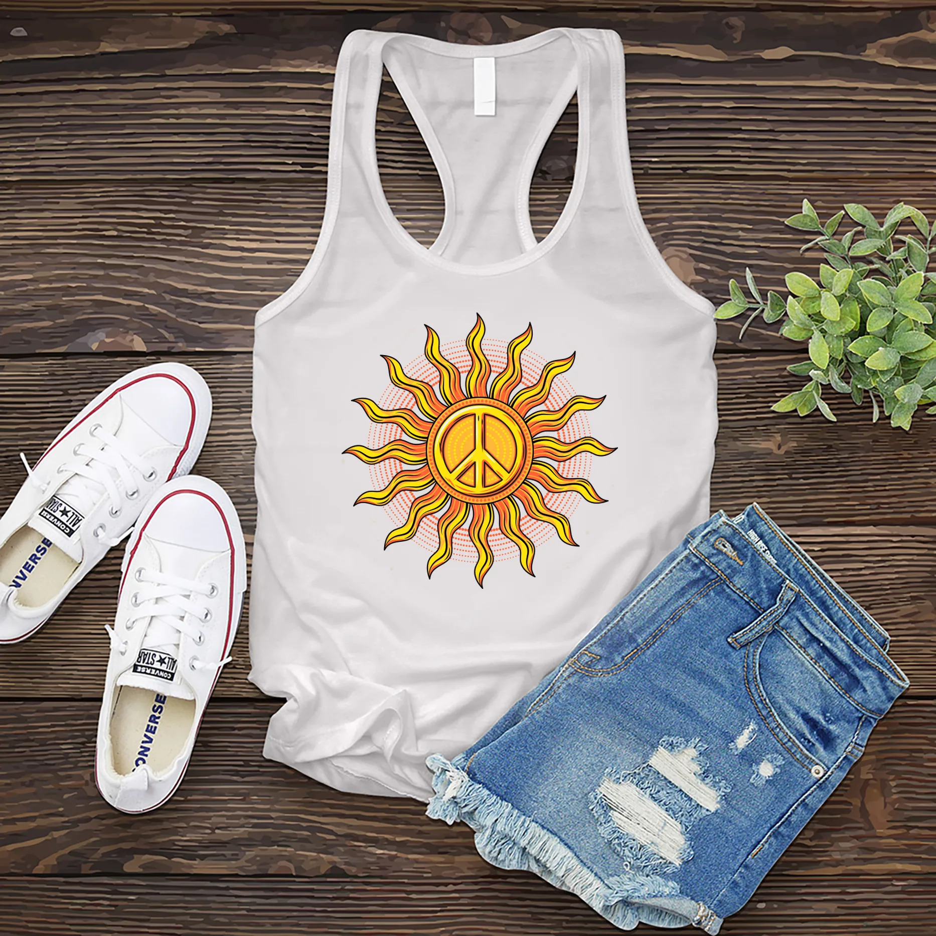 Vibe Peace Sun Women's Tank Top