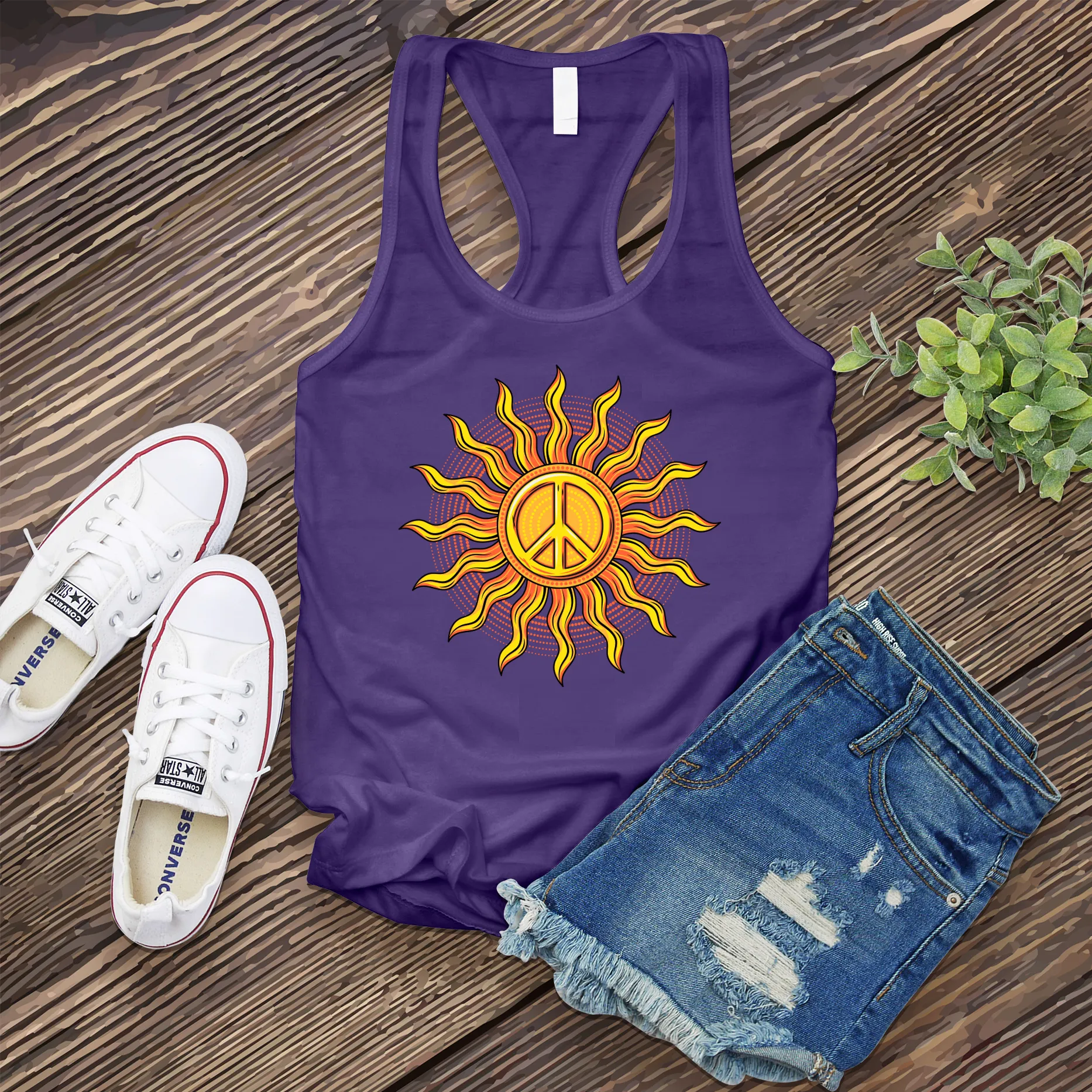 Vibe Peace Sun Women's Tank Top
